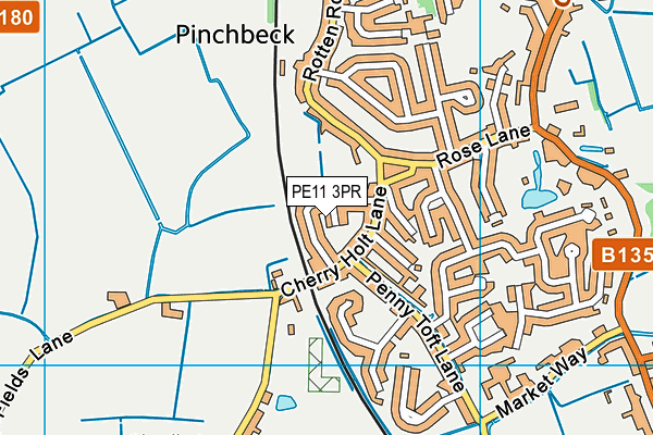 PE11 3PR map - OS VectorMap District (Ordnance Survey)