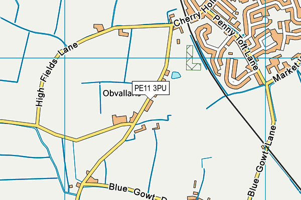 PE11 3PU map - OS VectorMap District (Ordnance Survey)