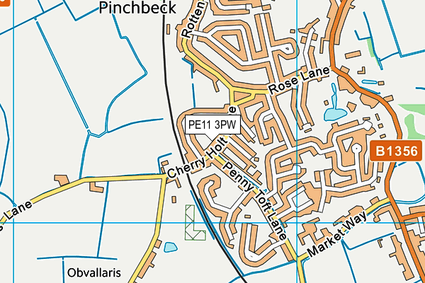 PE11 3PW map - OS VectorMap District (Ordnance Survey)