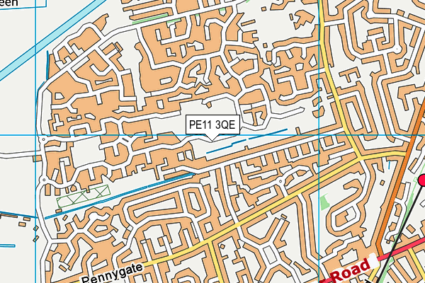 PE11 3QE map - OS VectorMap District (Ordnance Survey)
