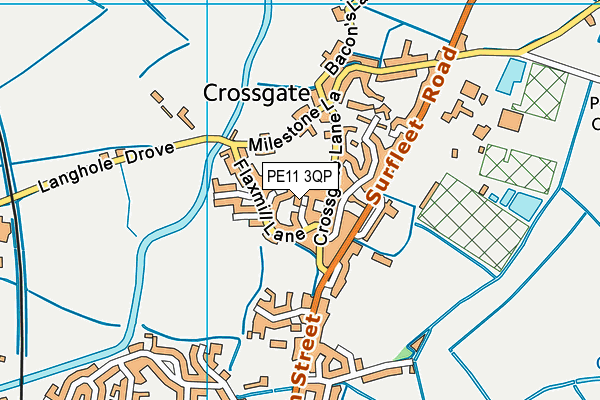 PE11 3QP map - OS VectorMap District (Ordnance Survey)