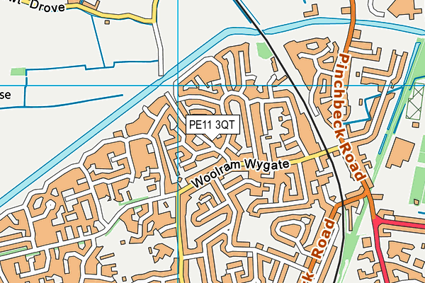 PE11 3QT map - OS VectorMap District (Ordnance Survey)