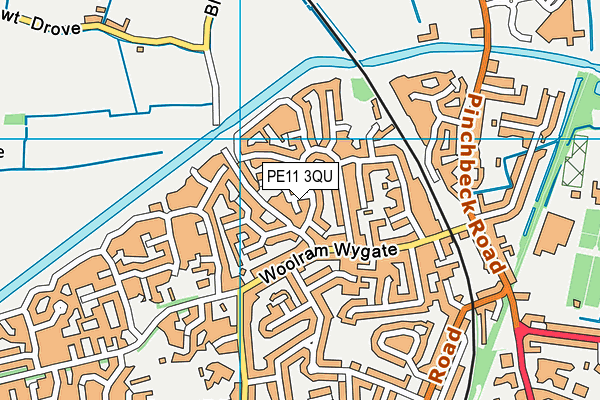 PE11 3QU map - OS VectorMap District (Ordnance Survey)