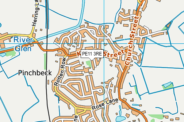 PE11 3RE map - OS VectorMap District (Ordnance Survey)