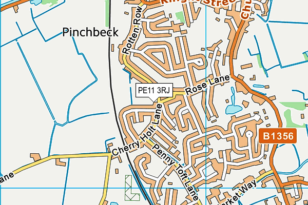 PE11 3RJ map - OS VectorMap District (Ordnance Survey)