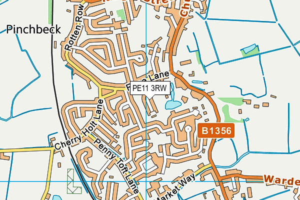 PE11 3RW map - OS VectorMap District (Ordnance Survey)