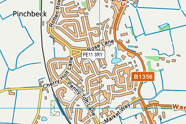 PE11 3RY map - OS VectorMap District (Ordnance Survey)