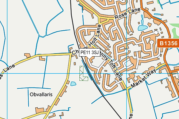 PE11 3SJ map - OS VectorMap District (Ordnance Survey)