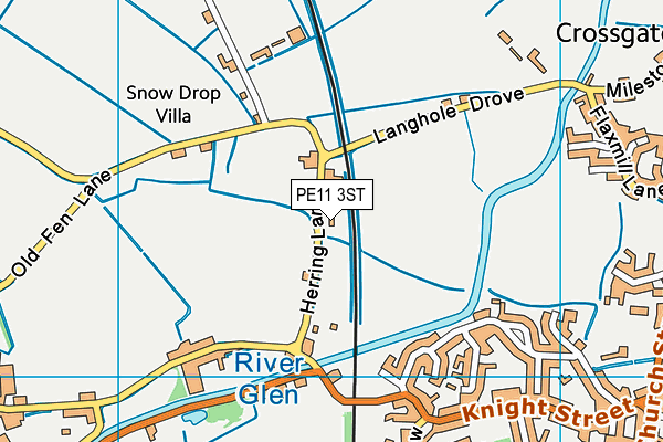 PE11 3ST map - OS VectorMap District (Ordnance Survey)