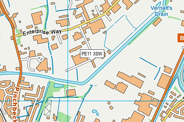 PE11 3SW map - OS VectorMap District (Ordnance Survey)
