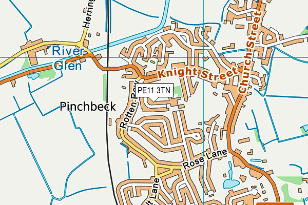 PE11 3TN map - OS VectorMap District (Ordnance Survey)