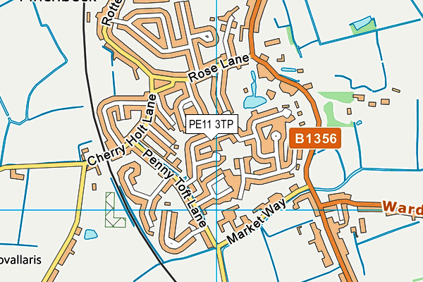 PE11 3TP map - OS VectorMap District (Ordnance Survey)