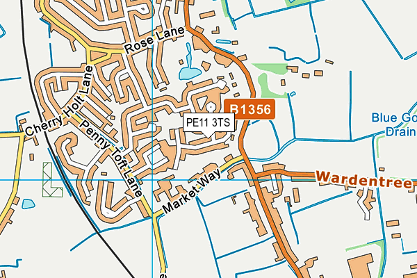 PE11 3TS map - OS VectorMap District (Ordnance Survey)