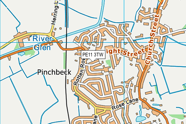 PE11 3TW map - OS VectorMap District (Ordnance Survey)