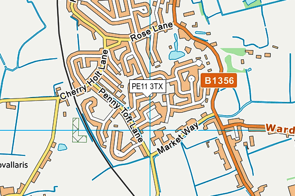 PE11 3TX map - OS VectorMap District (Ordnance Survey)