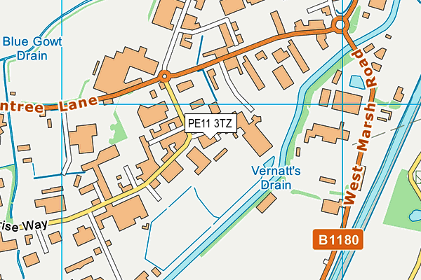 PE11 3TZ map - OS VectorMap District (Ordnance Survey)