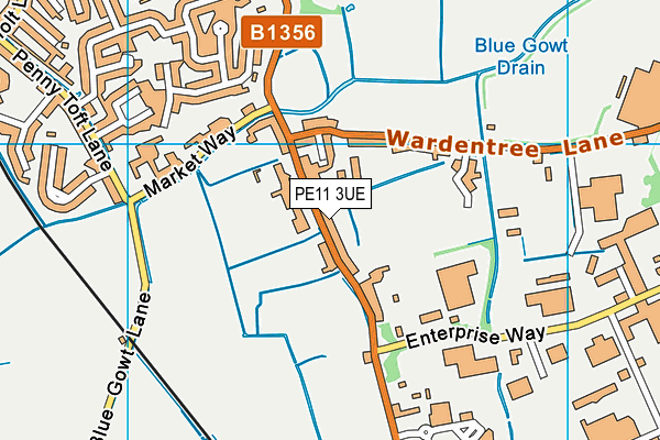 PE11 3UE map - OS VectorMap District (Ordnance Survey)