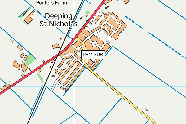 PE11 3UR map - OS VectorMap District (Ordnance Survey)