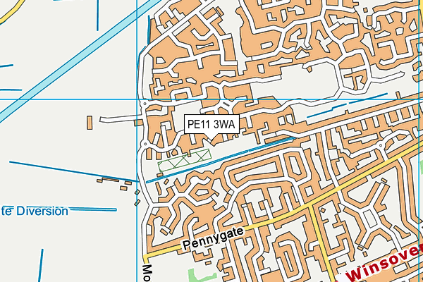 PE11 3WA map - OS VectorMap District (Ordnance Survey)