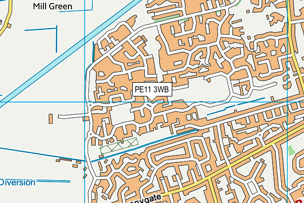 PE11 3WB map - OS VectorMap District (Ordnance Survey)