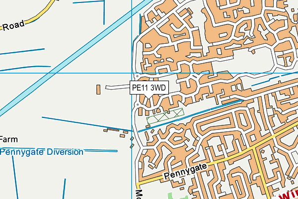 PE11 3WD map - OS VectorMap District (Ordnance Survey)