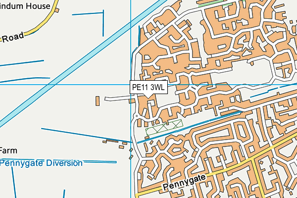 PE11 3WL map - OS VectorMap District (Ordnance Survey)