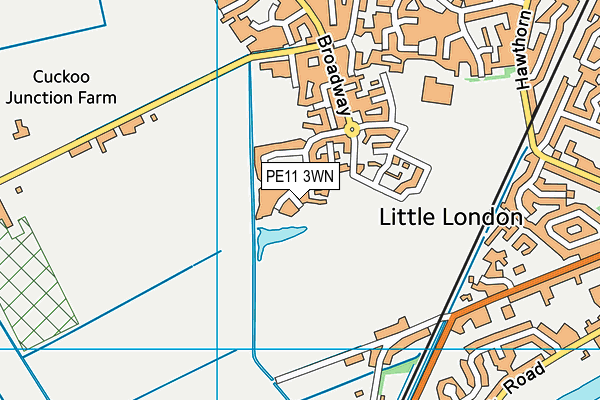 PE11 3WN map - OS VectorMap District (Ordnance Survey)