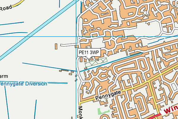 PE11 3WP map - OS VectorMap District (Ordnance Survey)