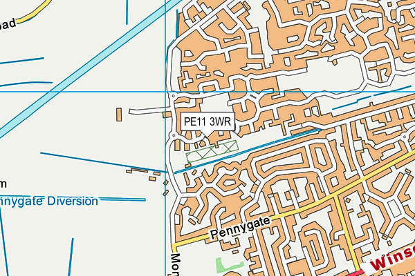 PE11 3WR map - OS VectorMap District (Ordnance Survey)