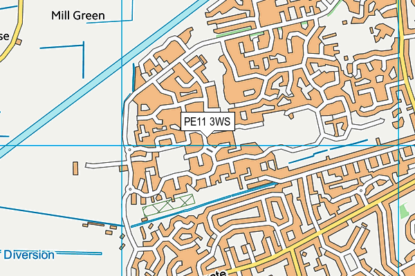 PE11 3WS map - OS VectorMap District (Ordnance Survey)