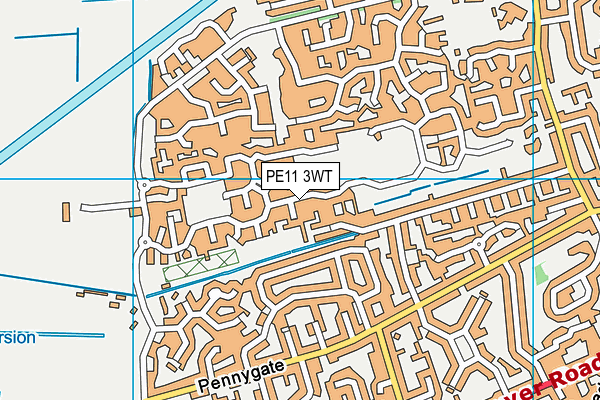 Wygate Park Academy map (PE11 3WT) - OS VectorMap District (Ordnance Survey)