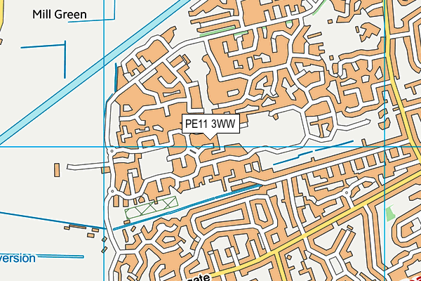 PE11 3WW map - OS VectorMap District (Ordnance Survey)