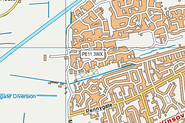 PE11 3WX map - OS VectorMap District (Ordnance Survey)
