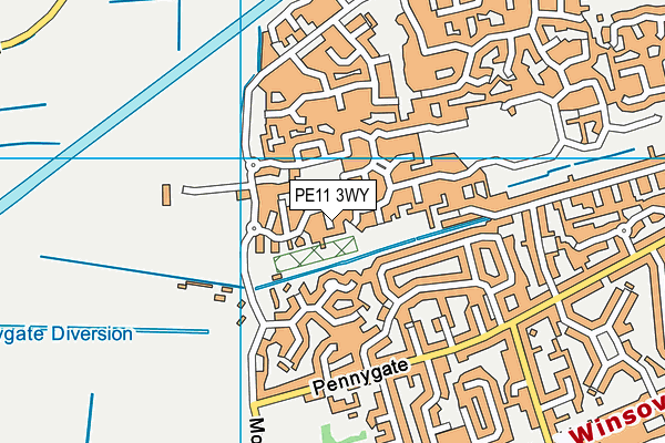 PE11 3WY map - OS VectorMap District (Ordnance Survey)