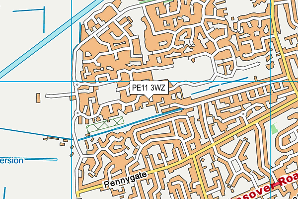 PE11 3WZ map - OS VectorMap District (Ordnance Survey)