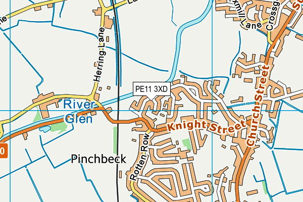 PE11 3XD map - OS VectorMap District (Ordnance Survey)