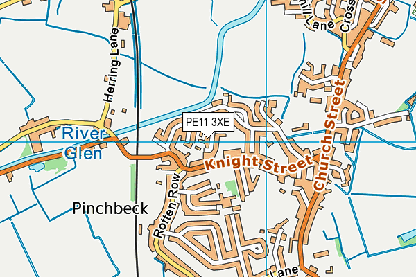 PE11 3XE map - OS VectorMap District (Ordnance Survey)