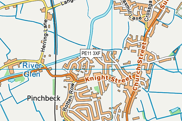 PE11 3XF map - OS VectorMap District (Ordnance Survey)