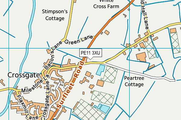 PE11 3XU map - OS VectorMap District (Ordnance Survey)
