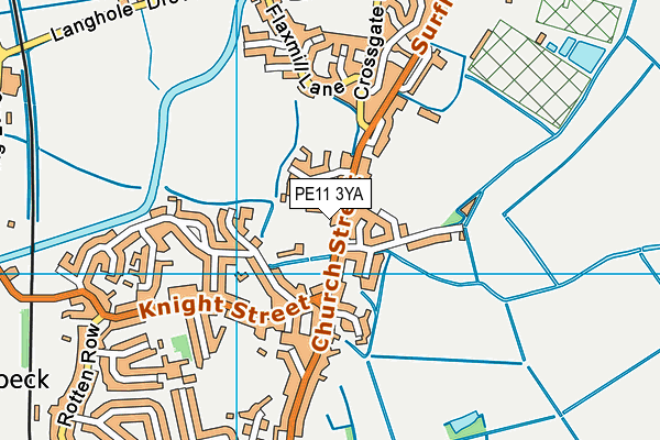 PE11 3YA map - OS VectorMap District (Ordnance Survey)