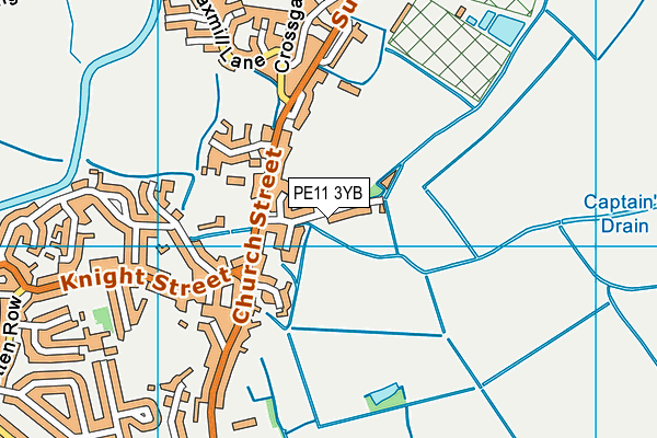 PE11 3YB map - OS VectorMap District (Ordnance Survey)