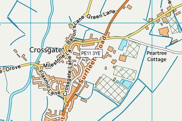 PE11 3YE map - OS VectorMap District (Ordnance Survey)