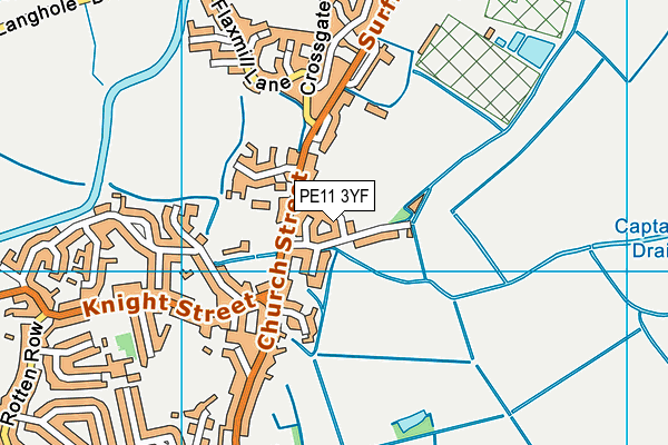 PE11 3YF map - OS VectorMap District (Ordnance Survey)