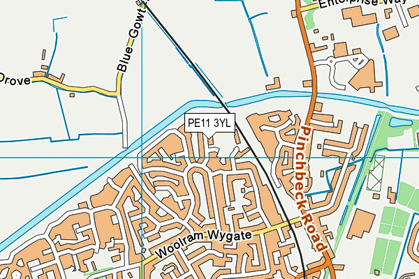 PE11 3YL map - OS VectorMap District (Ordnance Survey)