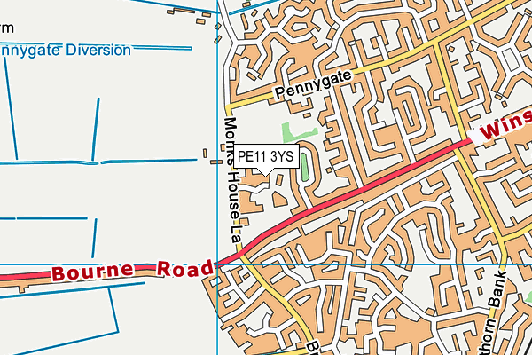 PE11 3YS map - OS VectorMap District (Ordnance Survey)