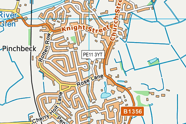 PE11 3YT map - OS VectorMap District (Ordnance Survey)