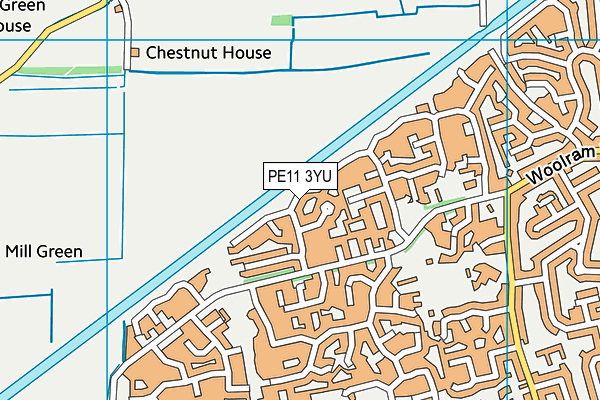 PE11 3YU map - OS VectorMap District (Ordnance Survey)