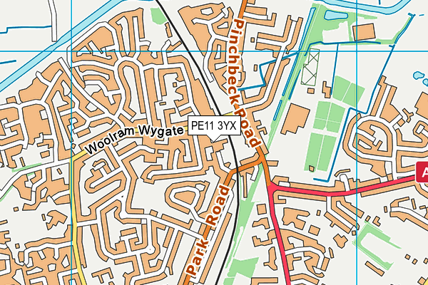 PE11 3YX map - OS VectorMap District (Ordnance Survey)