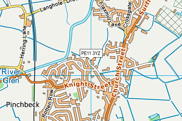 PE11 3YZ map - OS VectorMap District (Ordnance Survey)