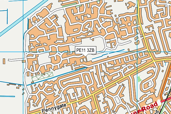 PE11 3ZB map - OS VectorMap District (Ordnance Survey)